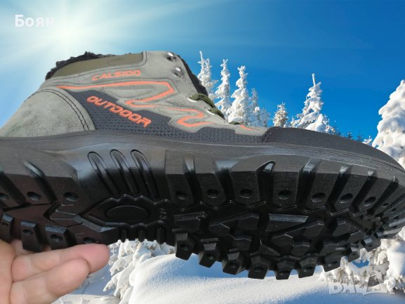  Спортни туристически боти с топъл хастар в зелено -CALSIDO, снимка 5 - Мъжки боти - 38882276