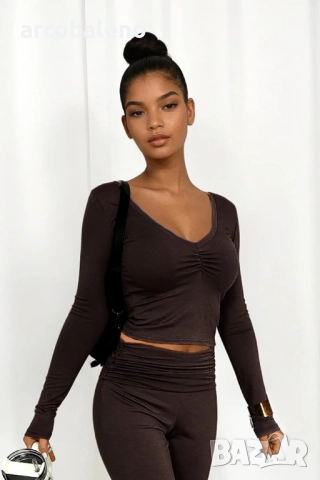 Дамски комплект от две части Lizzy, блуза и разкроени панталони, 5цвята , снимка 11 - Комплекти - 52997448