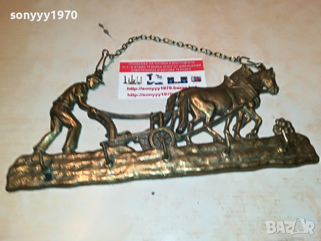 мед/месинг-коне с човек в оран 2703221829, снимка 13 - Антикварни и старинни предмети - 36248047