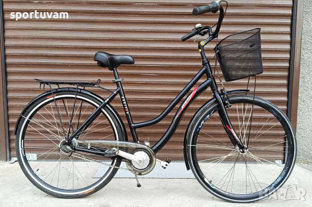 Градски велосипед 28" с ниска алуминиева рамка, 7 ск. Sram и предна кошница - Перфектно състояние!