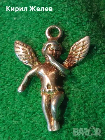 ФИГУРАЛЕН СРЕБЪРЕН ПЕНДАНТ АМУРЧЕ / АНГЕЛЧЕ СРЕБРО 925 РЪЧНА АР НУВО СТИЛ МАЙСТОРСКА РАБОТА 19466, снимка 16 - Колиета, медальони, синджири - 50056528