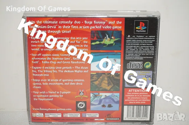 Игра за PS1 Bugs Bunny & Taz: Time Busters ТЕСТВАНА И РАБОТЕЩА, снимка 2 - Игри за PlayStation - 50099092