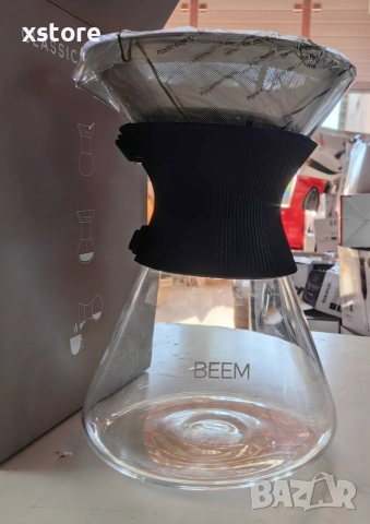 Стъклена кана с метален филтър BEEM Classic Selection Pour Over (до 6 чаши), снимка 7 - Други - 52697652