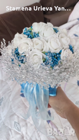 Дизайнерска официална рокля + сватбен букет и кошница, снимка 4 - Рокли - 51789297