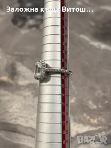 Златен пръстен със бял циркон Glamira 2.9гр. 18 карата бяло злато, снимка 7 - Пръстени - 47304846