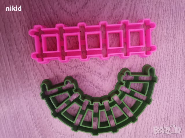 Релса Релси влак пластмасов резец форма за тесто бисквитки фондан, снимка 2 - Форми - 41531586
