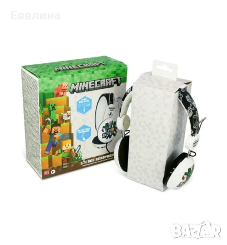 Слушалки OTL Technologies - Minecraft Teen Dome, бели, снимка 4 - Слушалки и портативни колонки - 50878796