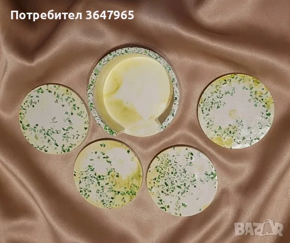 Подложки за чаши с терацо ефект от екокерамика , снимка 4 - Чаши - 56106230