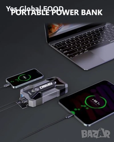 4500A Jump Starter Booster до 8.0L бензин, снимка 3 - Аксесоари и консумативи - 53619945