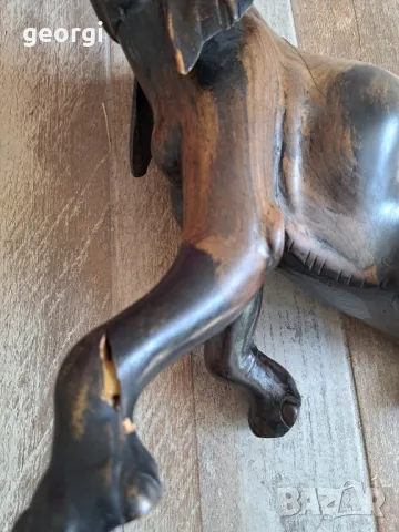 голям дървен слон от кралски абанос, снимка 4 - Декорация за дома - 50079045