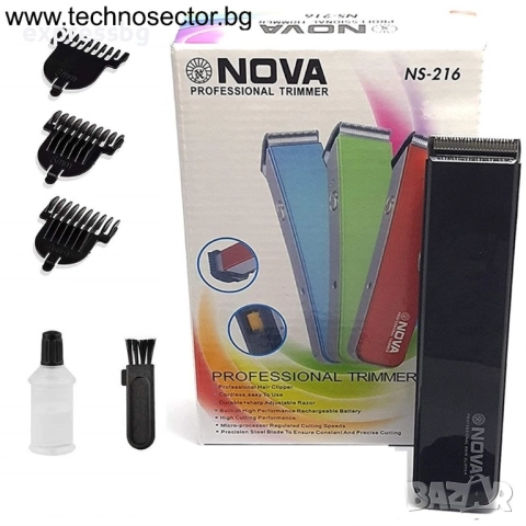Машинка за подстригване, тример за брада NOVA NS-216, 3 приставки