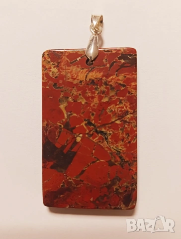 Висулка от червен яспис, снимка 2 - Колиета, медальони, синджири - 53112704