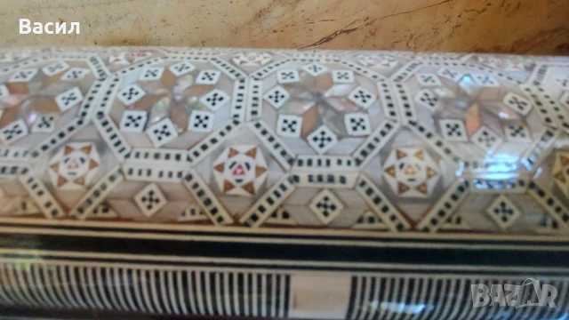 Стара дървена кутия за бижута седеф Интарзия, снимка 6 - Антикварни и старинни предмети - 50894011