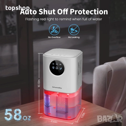 Нов влагоуловител, влагоабсорбатор  ANOEPUY с автоматично изключване, 7 светлини, таймери, режим на , снимка 6 - Влагоабсорбатори и влагоуловители - 52724995