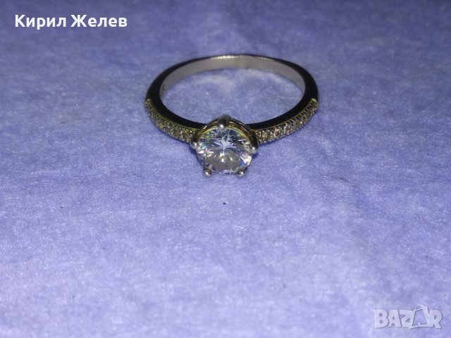 СКЪПОЦЕНЕН НЕЖЕН СРЕБЪРЕН ПРЪСТЕН СРЕБРО 925 с БЛЕСТЯЩ ФАСЕТИРАН ЛАБОРАТОРЕН МОЙСАНИТ иЦИРКОНИ 40103, снимка 14 - Пръстени - 42644124