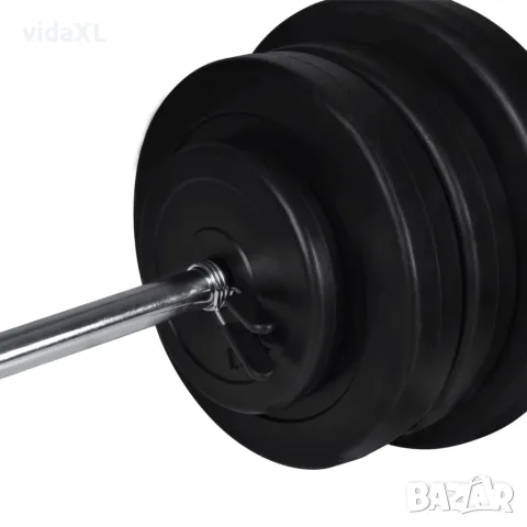 vidaXL Комплект лежанка със стойка за лост, щанга и дъмбели, 60,5 кг, снимка 7 - Спортна екипировка - 56146392