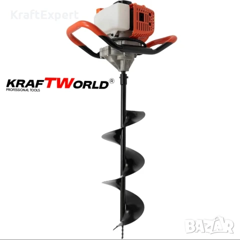 Бензинов Свредел KraftWorld – Градински Свредел с Двутактов Мотор, снимка 2 - Градински инструменти - 50549345