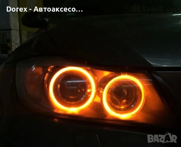 Комплект LED Angel Eyes крушки за BMW CANBUS оранжева светлина, снимка 11 - Аксесоари и консумативи - 53872047