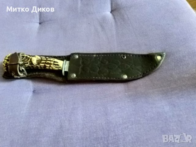 Fes Rostfrei немски нож от соца с калъф естествена кожа за колан 185х100мм, снимка 17 - Ножове - 41658641