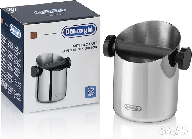 Контейнер за утайка от кафе Knock box De’Longhi DLSC084, 500 гр, Сребрист, снимка 4 - Кафемашини - 56096929