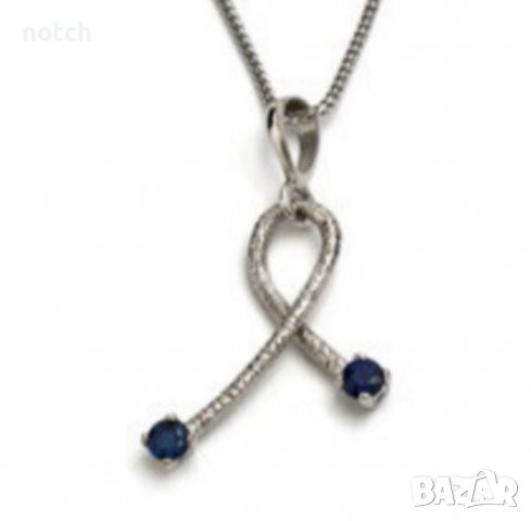 Сребърен медальон със сапфири