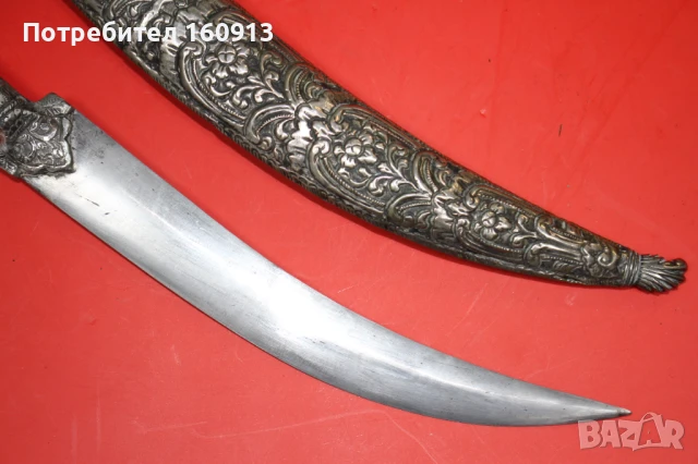 Автентичен Средиземноморски Гръцки сребърен нож кама ятаган, снимка 9 - Антикварни и старинни предмети - 51173039