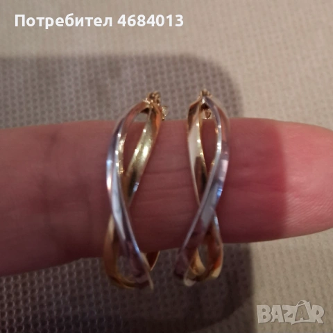 Елегантни дамски златни обеци "Безкрайност"