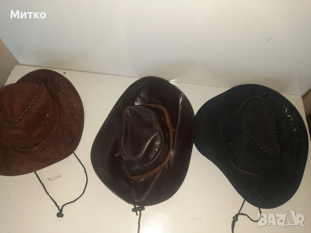 Кожена каубойска шапка, снимка 4 - Шапки - 53078112