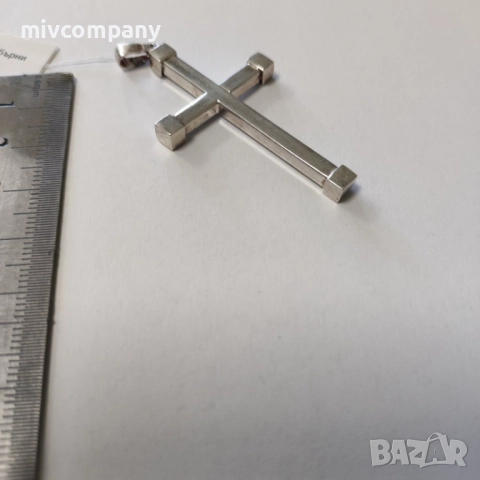 Сребърна Висулка Кръст 4.1гр. , снимка 4 - Колиета, медальони, синджири - 51737729