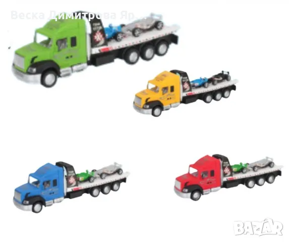 Автовоз, две състезателни коли