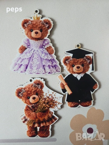 Дървен ключодържател мече с име, снимка 5 - Други - 53400761