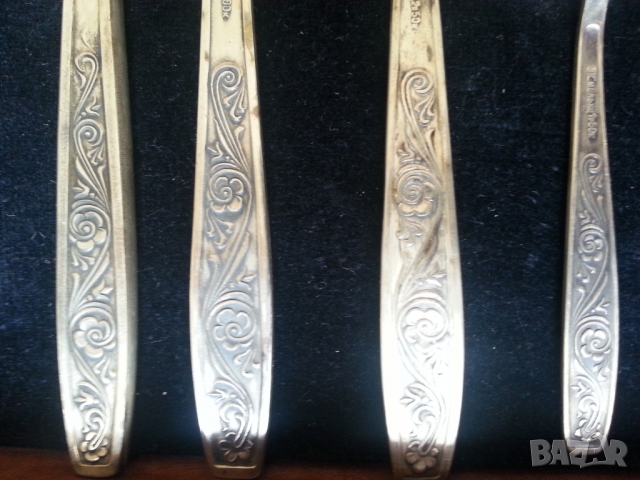 прибори от мелхиор, нови 38 броя, модел "Флора", от СССР, от 1970, красиви и солидни , снимка 3 - Прибори за хранене, готвене и сервиране - 36091656