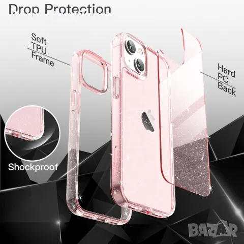 Блестящ калъф JETech за iPhone 13 6,1 инча, снимка 3 - Калъфи, кейсове - 49468946