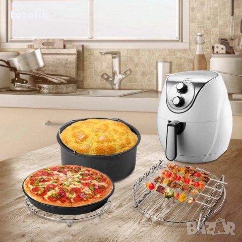 @!! Ново air fryer  Универсален Комплект аксесоари 11 части за фритюрник с горещ въздух от вносител., снимка 14 - Друга електроника - 39847786