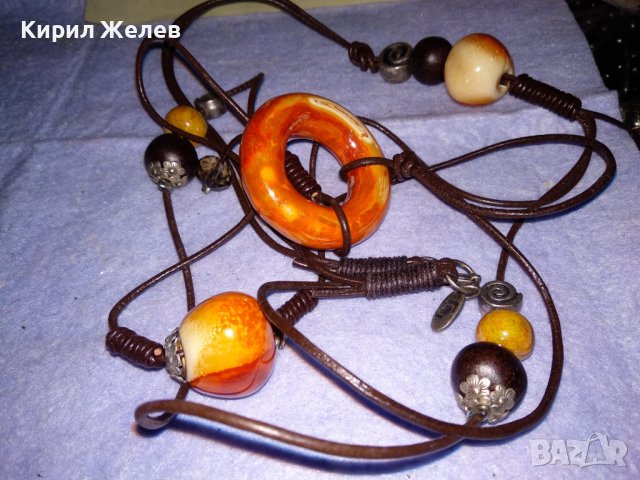 КОЛИЕ ЦВЕТНА АРТ КЕРАМИКА МНОГО КРАСИВА МАРКОВА ОГЪРЛИЦА 34734, снимка 11 - Колиета, медальони, синджири - 39192827