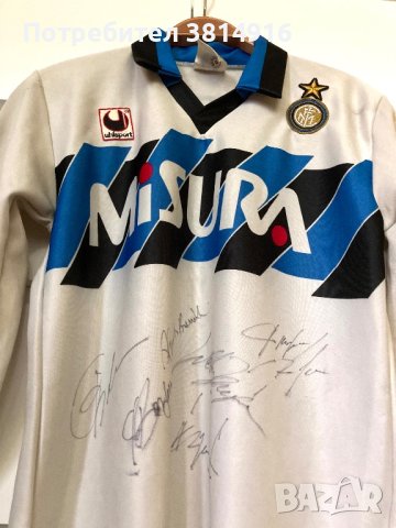 Inter Milan 1990/91 автентична футболна блуза с автографи S, снимка 11 - Футбол - 41876860