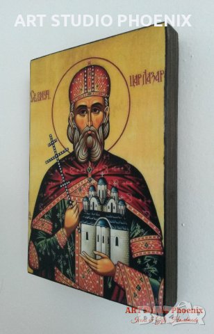 Икона на Свети Цар Лазар ikona Sveti Car Lazar, снимка 3 - Икони - 16258259