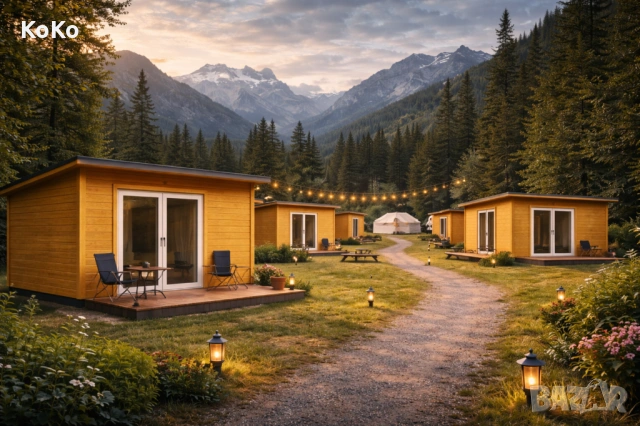 Дървено бунгало с баня и WC – подходящо за къмпинги и туристически обекти, снимка 2 - Дърводелски услуги - 53078555