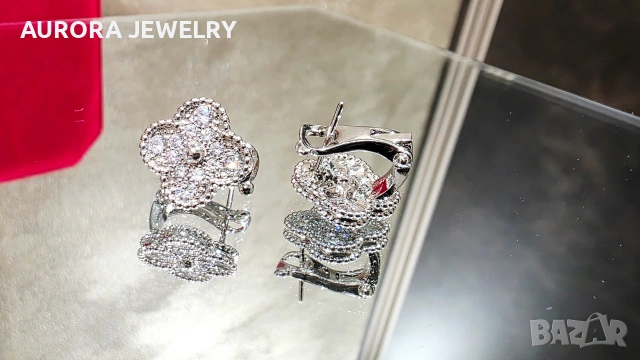 Van Cleef & Arpels VCA Silver Diamonds Clips Vintage Alhambra Дамски Обеци, снимка 9 - Обеци - 53344629