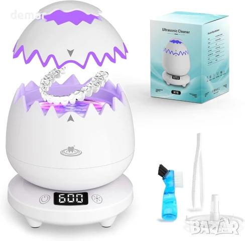 Ултразвуков почистващ апарат с UV-C светлина, 45kHz, 4 режима, подвижен резервоар