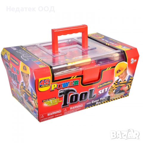 Детско куфарче с инструменти, 36х22х17см, 42 части, многоцветен