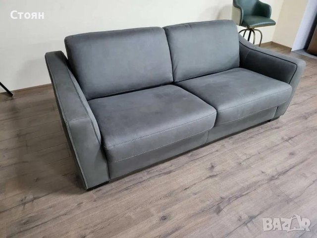 Тъмно сив диван от плат с функция сън "Myriad", снимка 10 - Дивани и мека мебел - 42514415
