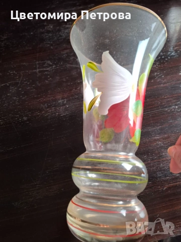 Стъклена ваза, снимка 4 - Вази - 53185801
