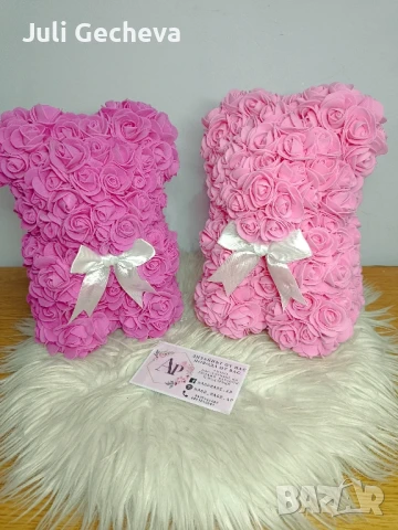 Ръчно изработени мечета от рози!, снимка 4 - Декорация за дома - 50606054