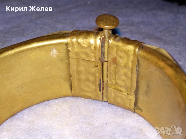 СТАРИННА БРОНЗОВА ТИБЕТСКА ТРАДИЦИОННА МАСИВНА ГРИВНА с ЩИФТ и КАМИЛСКА КОСТ РЪЧНА ИЗРАБОТКА 38321, снимка 5 - Антикварни и старинни предмети - 41095979