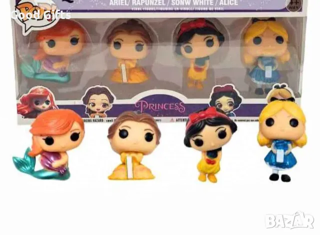 4 Броя Фигурки на Принцеси Снежанка Ариел Алиса Рапунцел