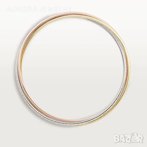 CARTIER Trinity Half Paved Diamond Дамска Гривна, снимка 5 - Гривни - 56018290