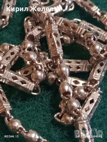 Винтидж сребърен ланец плетка тип БАРЕЛ елегантен стилен дизайн 25848, снимка 5 - Колиета, медальони, синджири - 52917435