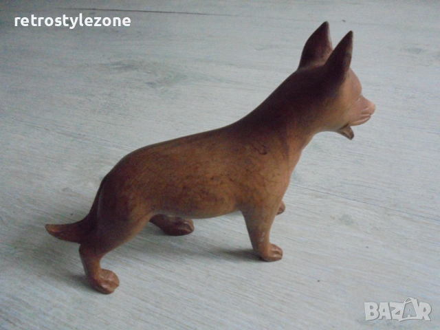 № 8465 Дървена скулптура куче – арт фигура от масивно дърво , снимка 5 - Други ценни предмети - 53206596