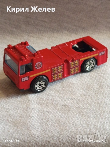 Метална количка ПОЖАРНА много красива за КОЛЕКЦИЯ ДЕКОРАЦИЯ 22137, снимка 3 - Колекции - 53557379